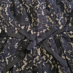 Black and tan lace dress